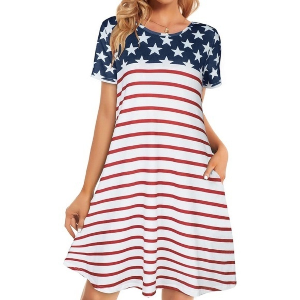 🇺🇸 USA American Flag 🇺🇸 Swing Tunic Dress!